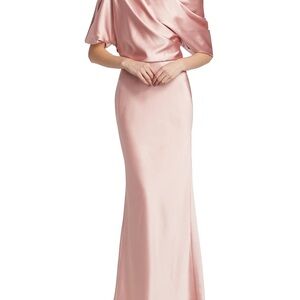 Amsale Blush One Shoulder Gown